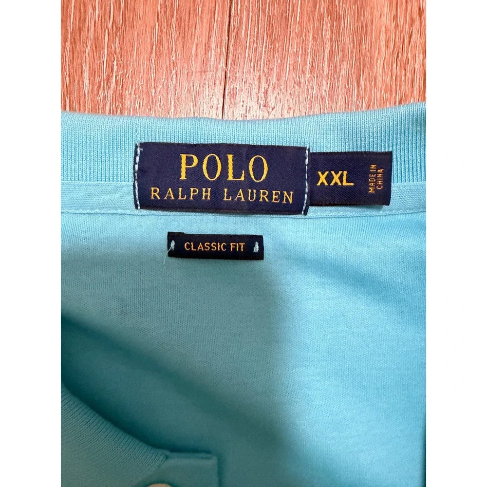 Polo Ralph Lauren Mens XXL Classic Fit Light Blue Short Sleeve Polo Shirt Logo